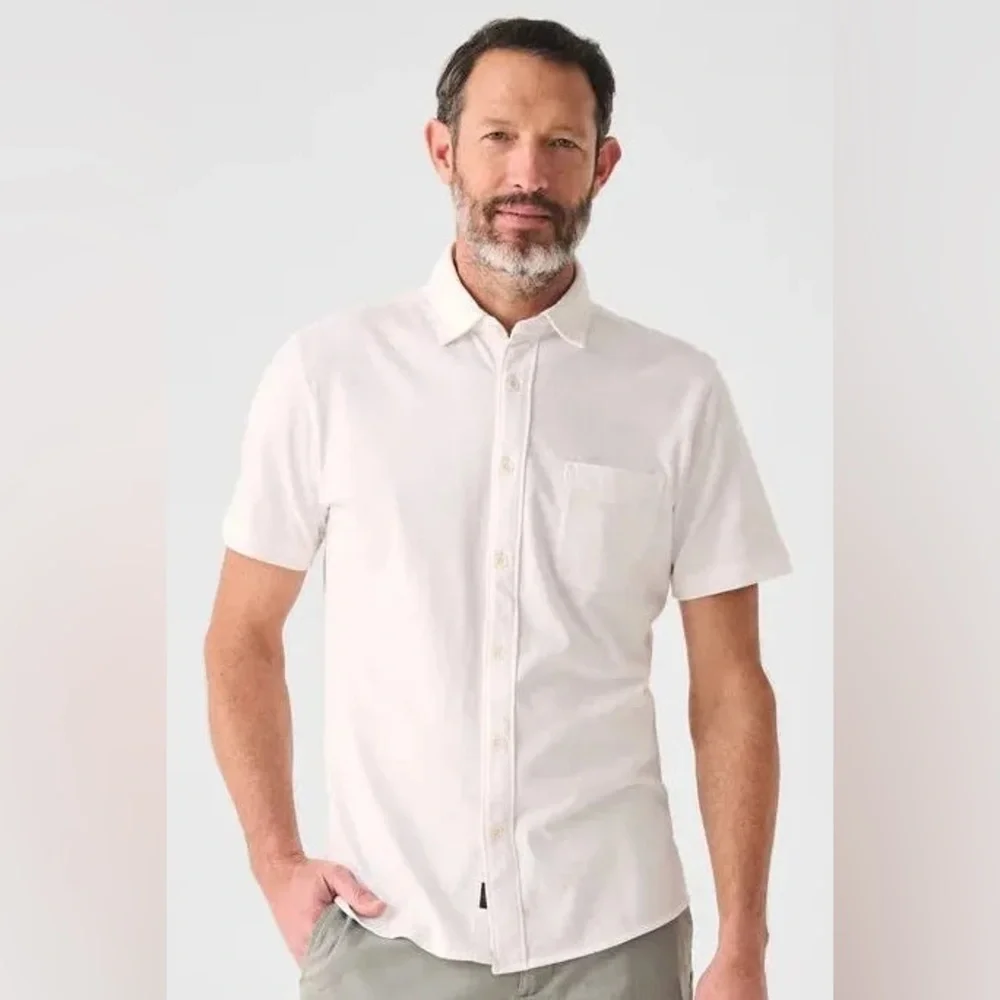 ADONIS White Cotton Short Sleeve Button Down Formal Fancy Dress Shirt Neck 14.5 - Picture 2 of 16